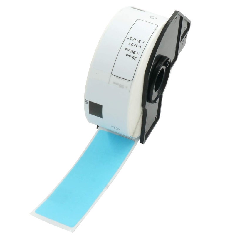 BETCKEY - Standard Address Labels Replacement for Brother DK-1201 (1.1 in x 3.5 in), Compatible with Brother QL Label Printers [1 Rolls/400 Labels, Light Blue] - Image 1